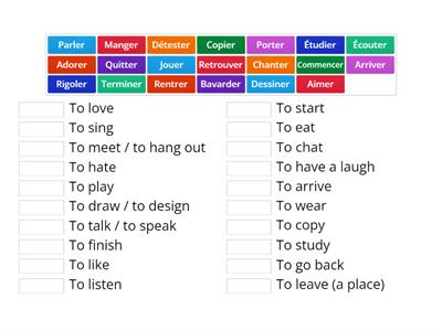French - school verbs -ER