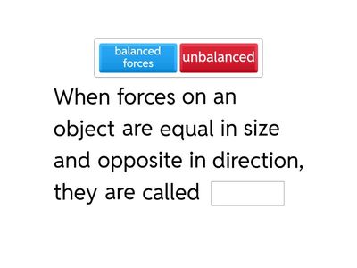 Balanced and Unbalanced Forces