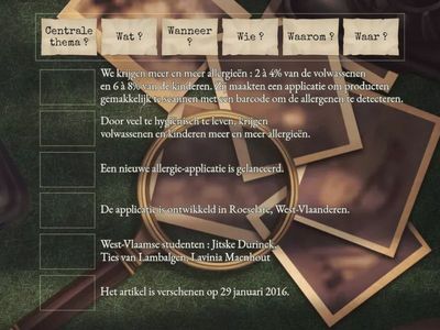 Artikel groep B : 'West-Vlaamse studenten lanceren allergie-app'