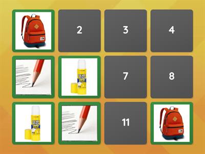 school objects memory game