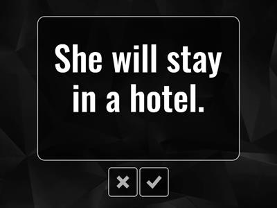 I will stay in a hotel.