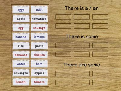 -There is a/an. - - There is some.-