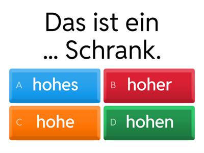   Deklination der Adjektive (Möbel)