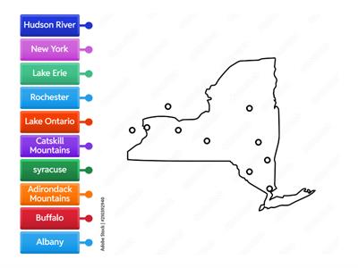 New York State map labeling