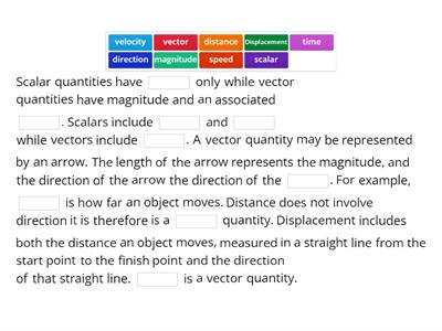 Scalar and vector quantities
