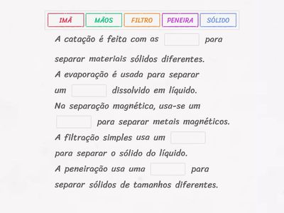 Técnicas de Separação de Misturas