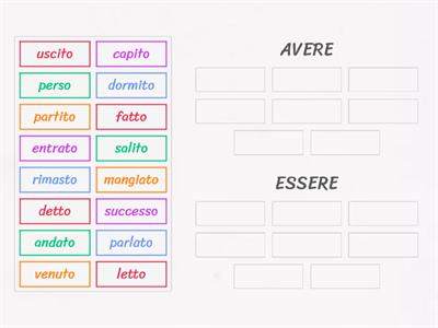 Passato prossimo (ausiliari) 