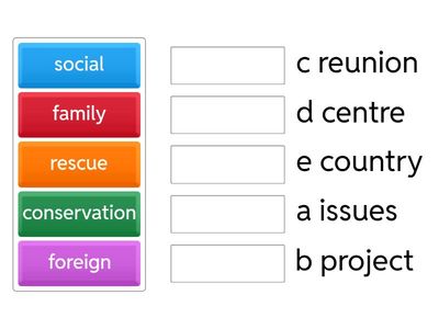 Match the words to form phrases.