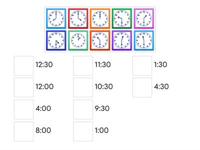 Time to the Hour and Half Hour 