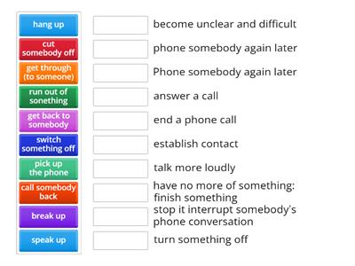 Phrasal verbs: phoning