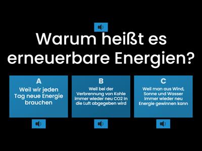 Quiz zum Video: Was sind erneuerbare Energien?