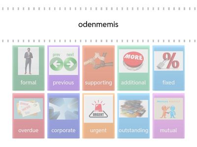 Accounting Adjectives 1- Find the Match