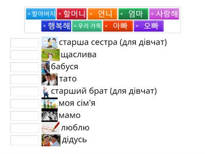 Моя сім'я корейська 1 клас