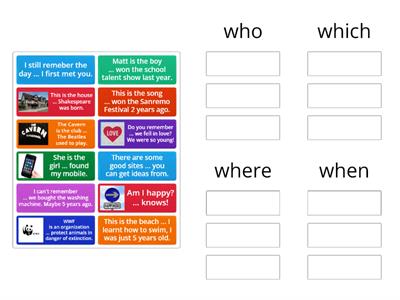 Relative pronouns etc.