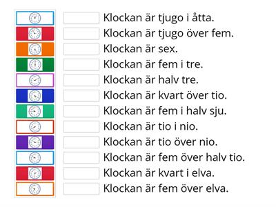 Analoga klockan Svenska