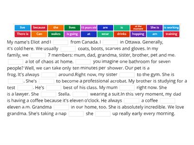 Read and complete - Present simple and continuous