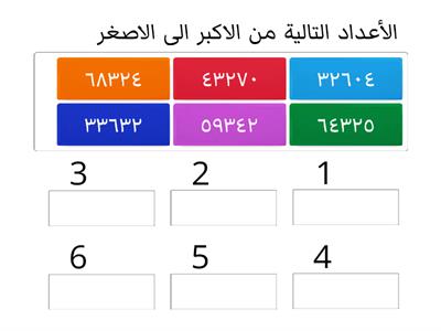 ترتيب الاعداد