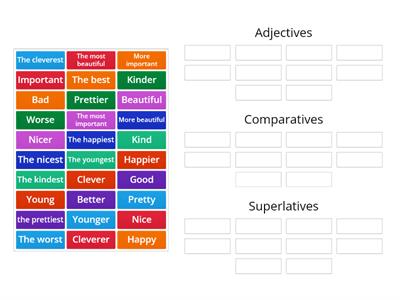 Adjectives, Comparatives, Superlatives