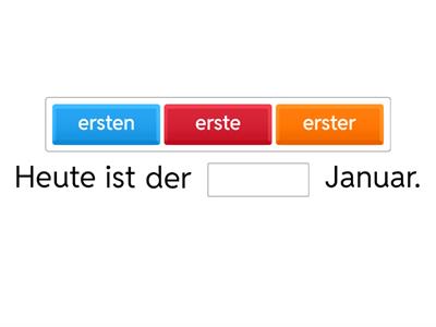  Datum: Ordinalzahlen mit Endungen passend zu_ Daten und Termine (Ordinalzahlen) 