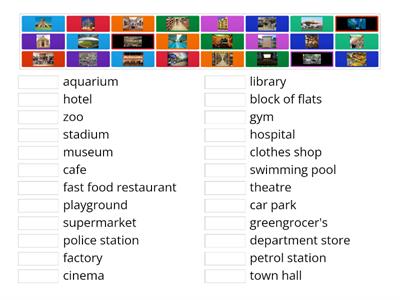 Vocabulary bank 5 | Places in a town