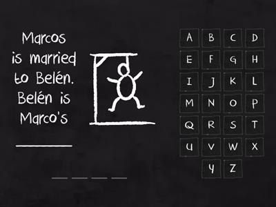 hangman about vocabulary for Ignacio's test
