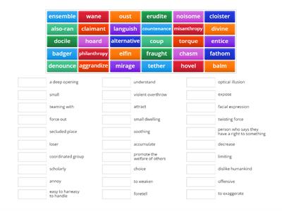 Adv. English weeks 14-16 vocab
