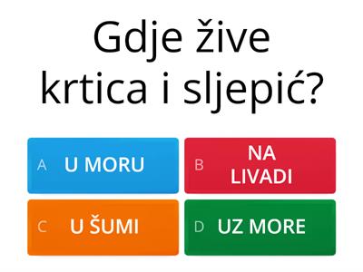 Biljke i životinje - travnjak, šuma, more