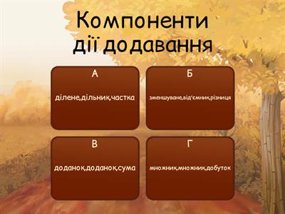 Компоненти арифметичних дій