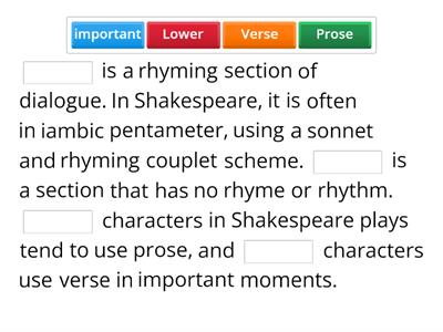 Shakespeare terminology