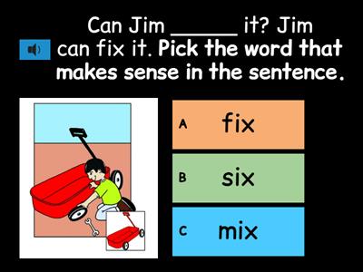 Fix It! DAZE (Consonant x, Short i, CVC Words)