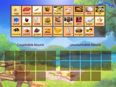 Countable and Uncountable Nouns: Food