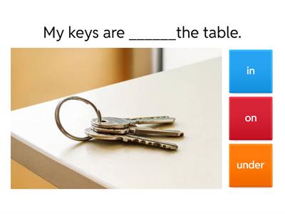 Prepositions - In, On, Under
