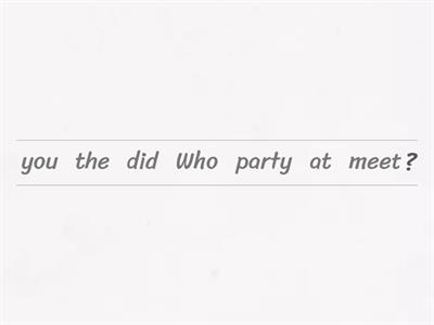 Object and subject questions