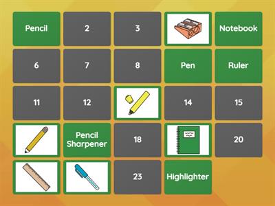 Memory Game - School Objects