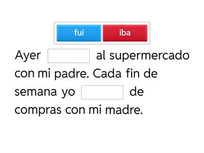 Pretérito vs. Imperfecto:  Fill in the Blank 