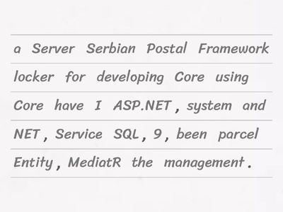 English CV - Part one