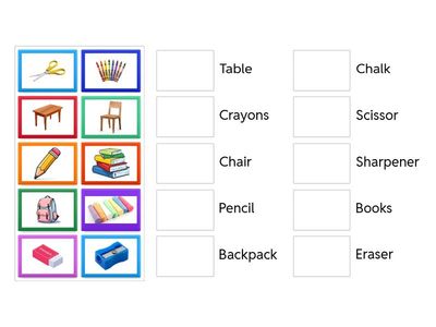 Find and Match: School Objects