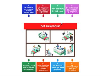 Zinnen aan plaatjes koppelen - het ziekenhuis