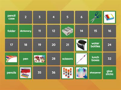 Memory Game school objects