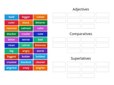 Adjectives, Comparatives and Superlatives