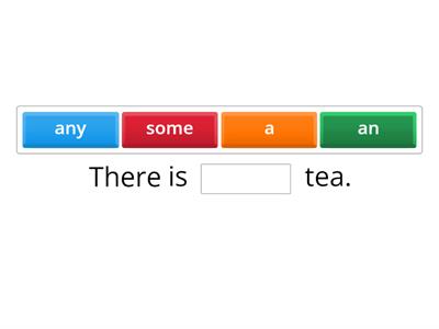 Count and Non-Count Nouns Sentences - a/an/any/some