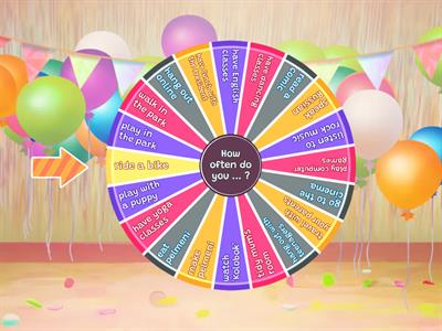 Always, usually, often, sometimes, never*