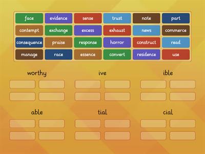 Suffixes- advanced