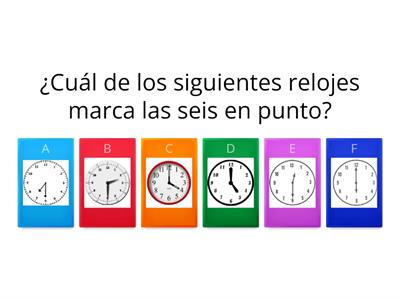 Reloj, en y media y en punto.