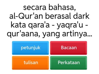 Kuis Al-Qur'an Hadis kelas X