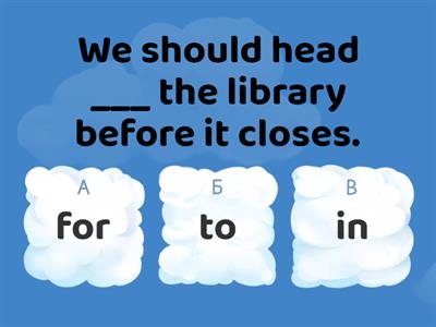 Verb + Preposition Set 6 quiz