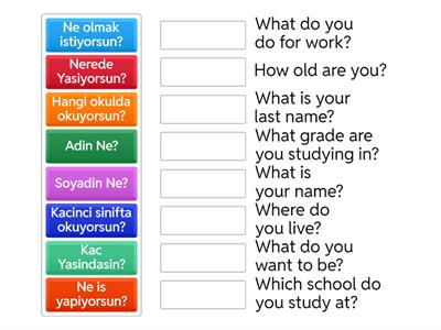 Turkish Kisisel Bilgiler/Meslekler