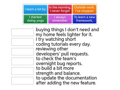Gerund Match & discuss IT version (T/F about you)