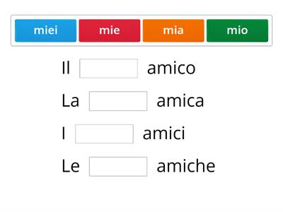 AGGETTIVI POSSESSIVI: inserisci l'aggettivo al posto giusto