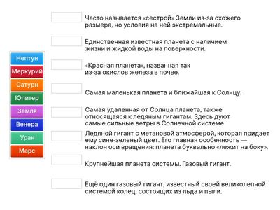 Планеты солнечной системы